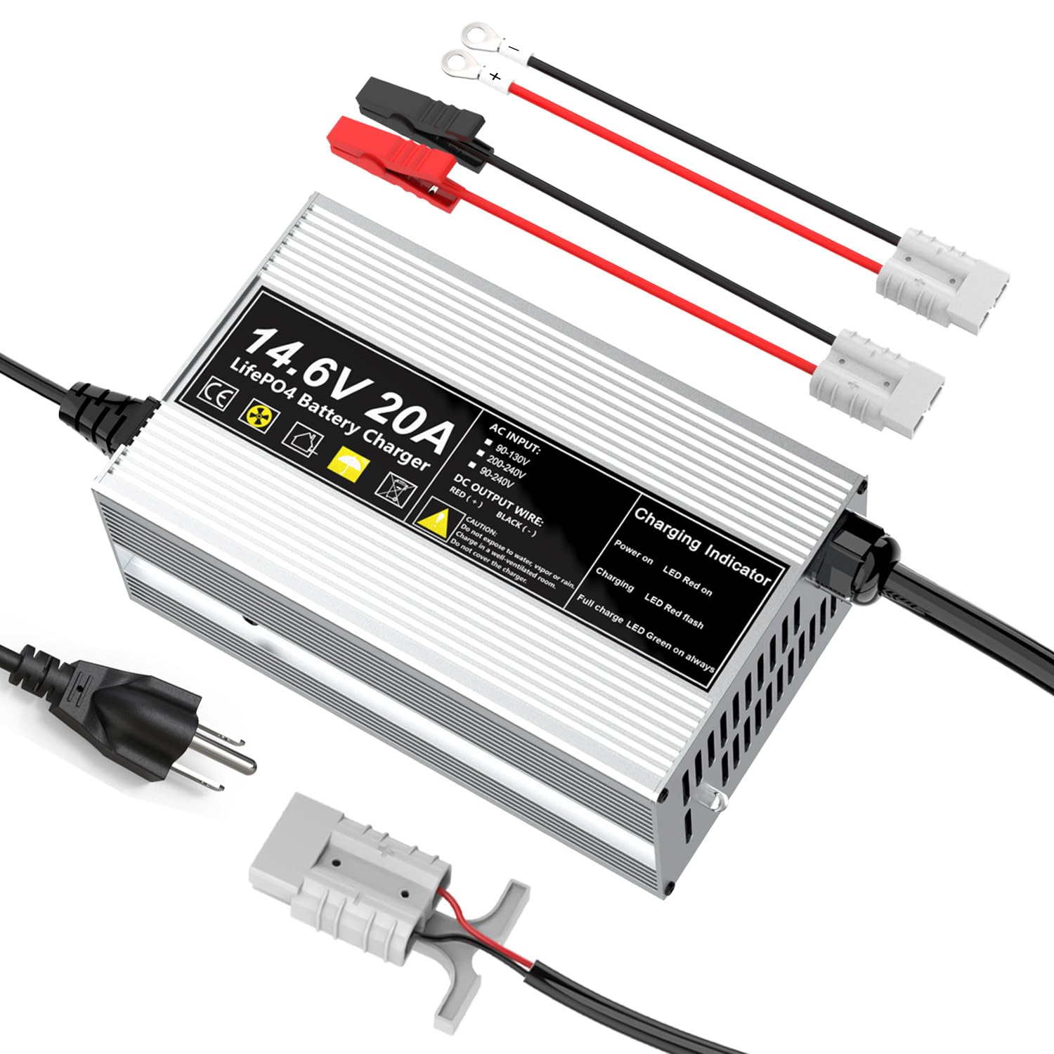 Amazon.com: 14.6V 20A LiFePO4 Battery Charger 12V 20A Rechargeable